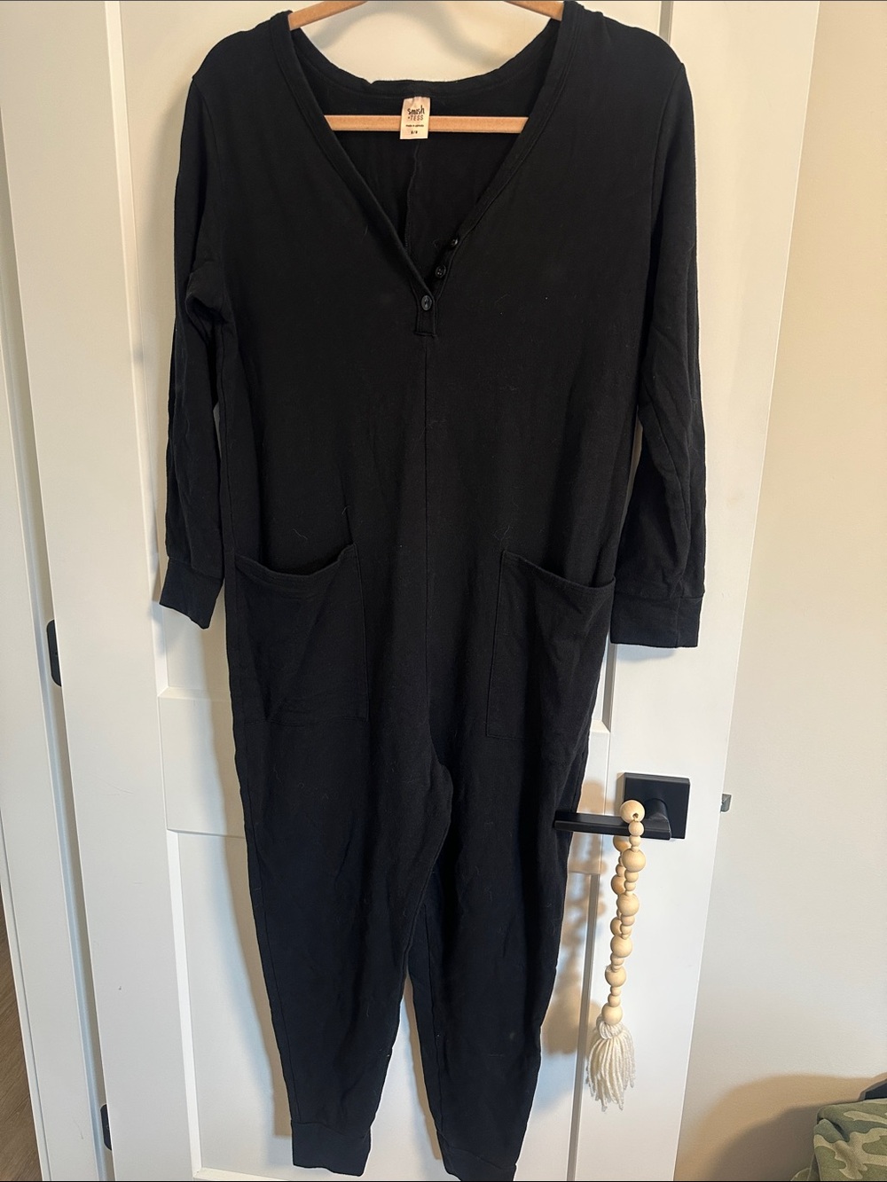Smash + Tess Black Long-Sleeve Romper Jumpsuit